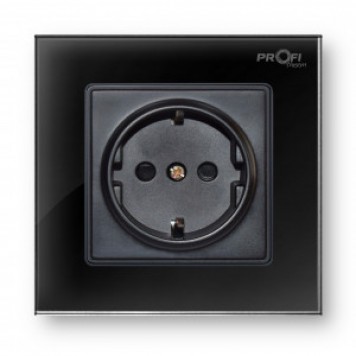 Розетка с заземлением Profi therm Singl Elegant Black-0