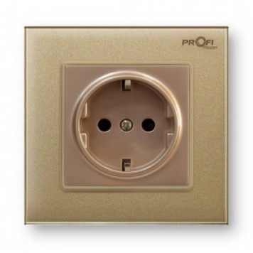 Розетка с заземлением Profi therm Singl Pure Gold-0
