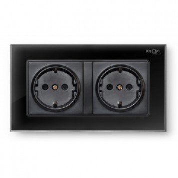 Розетка с заземлением Profi therm Dual Elegant Black-0